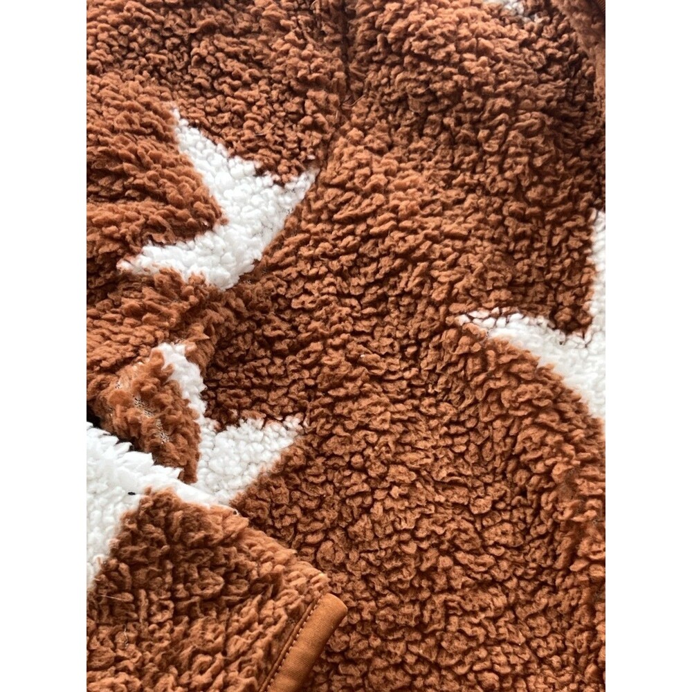 Canada Weather Gear Women's Sherpa Jacket Large Rust White Star Full Zip - Picture 6 of 8